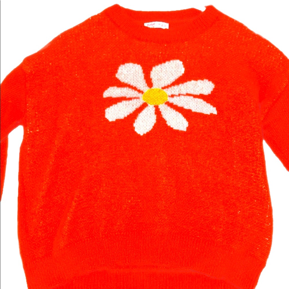 Orange Flower Sweater